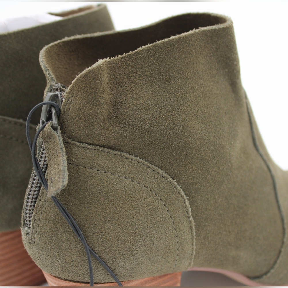 Violet & Red “Cupid” Bootie – Olive Green Suede – Size 6 - Picture 4 of 11